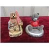 Image 3 : Soapstone Carving Baton (Left Side Broke Off) and China Bear Ornaments 