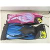 Image 5 : 2 Sets Fippers, Snorkel and Goggles with Carry Bags
