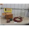 Image 1 : Glass Carboy, Hoses, Coasters and 12 New Wine 