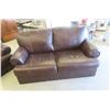 Image 1 : Love Seat / Couch Leather /Leather Style 72" Wide 