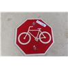 Image 1 : Bicycle Trail Metal Stop Sign 12'' Diameter. 