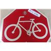 Image 2 : Bicycle Trail Metal Stop Sign 12'' Diameter. 