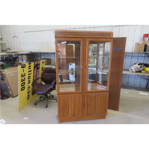 Oak Armoire 2pcs 82'' x 35'' x 21'' 
