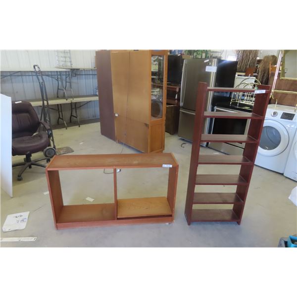 2 Open Shelves (1) 56'' x 22'' x 7 1/2'' , (1) 27'' x 47'' x 12'' 