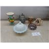 Image 1 : Vase, Covered Dish Stein and 2 Swinging Mugs (Damage on Girl Mug)