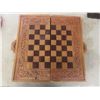 Image 2 : Wood Carved Chess Board with Chess Pieces