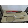 Image 1 : 2 Aluminum Baseball Bats, Racket, Antique Golf Ball Extractor