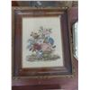 Image 6 : 8 Cross Stick/Petit Point Framed Pictures and Antique Georgan Lace 