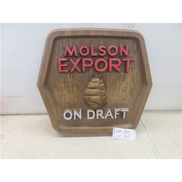 Vintage Molson Export Beer Sign 21x20