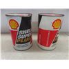 Image 4 : 6 Oil Cans 1 Quart/Liter Size Gulf and Shell with Product
