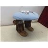 Image 1 : Unique Footstool with Muckluck Legs and Indiginous