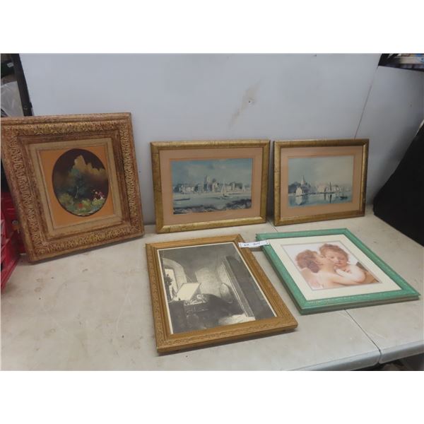 5 Framed Pictures Largest 18x14