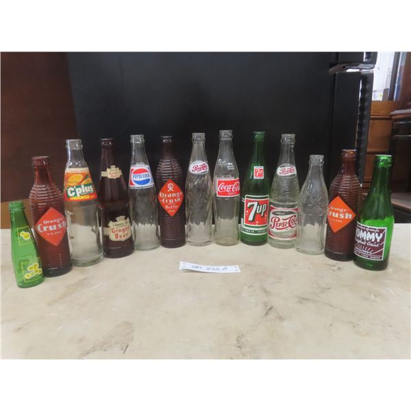 13 Soda Bottles Ginger Beer, Rummy, Pepsi, 