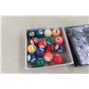 Image 2 : Vintage 1'' Mini Pool Ball Set in Original Box 