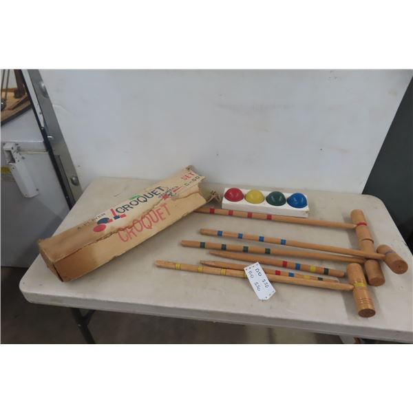 Vintage Jelinek Croquet Lawn Set in Original Box 