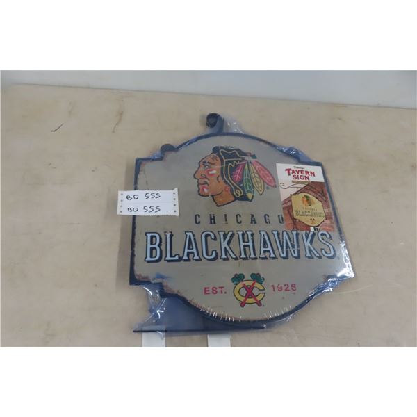 Chicago Blackhawks Metal Vintage Tavern Sign