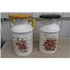Image 1 : 2 Painted Cream Can Stools 