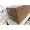 Image 2 : Antique Wood Immigrant Trunk 23'' x 43'' x 23'' 