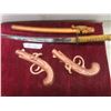 Image 1 : Decorative Samurai Sword with Sheath 26'' Long & 2 Cast 