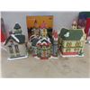 Image 8 : 3pce Light Up Christmas Village Buildings 