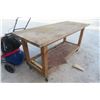 Image 2 : Wood Shop Work Bench on Casters 34'' x 73'' x 29 1/2''