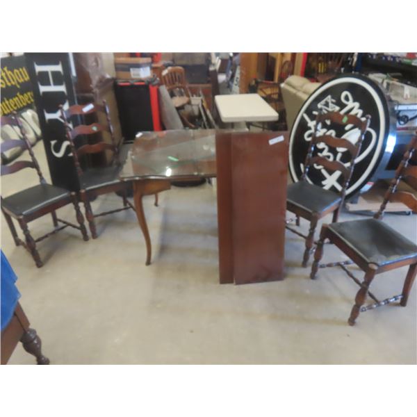 Walnut Fold Out Stand / Table with 2 leaves & 