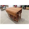 Image 1 : Drop Leaf Table with 4 Folding Chairs that Space Save &