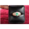 Image 2 : 14k Gold/Diamond/Emerald Ring Size 8 6.6grams