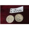 Image 1 : 2 USA 1/2 Dollar Coins : 1966 , 1968