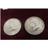Image 2 : 2 USA 1/2 Dollar Coins : 1966 , 1968