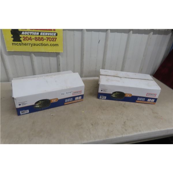 2 Boxes of New 1 1/4 Collated Coil Roofing Nails
