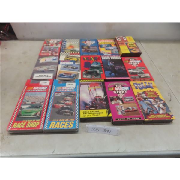15 VHS; Nascar, Nitro Warriers, Car Wars +