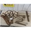Image 1 : Bin of Vintage Tools, Pitch Fork Heads, Horse Hames