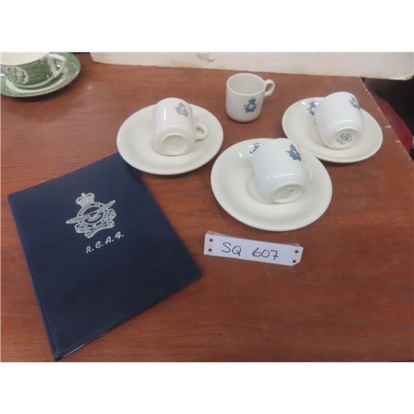 Royal Canadian Air Force 7 Piece Cups w/ Saucers +