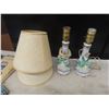 Image 8 : 2 Night Stand Lamps (Some Damage) Cast Match Holder, Travel Crib Boards, Pencil Sharpeners, Wood Can