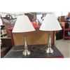Image 1 : 2 Stainless Steel Table Lamps