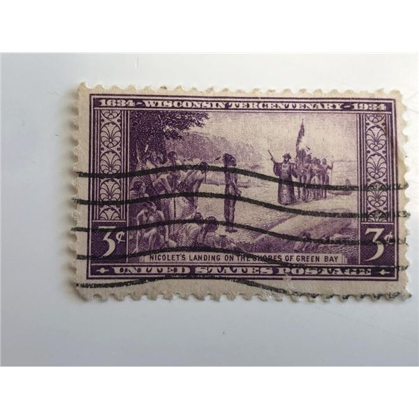 1934 3c Wisconsin Tercentenary Stamp