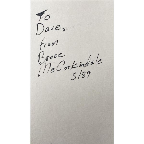 DC Comic Book Artist Bruce McCorkindale signed note