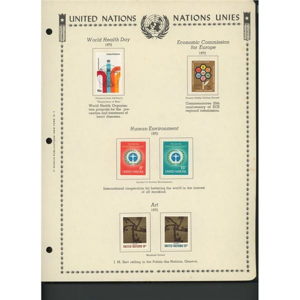 United Nations New York Stamps 1972