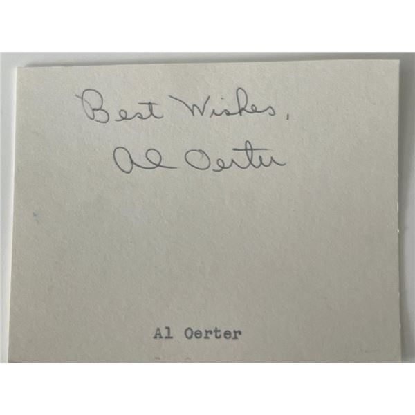 Olympic athlete Al Oerter autograph note