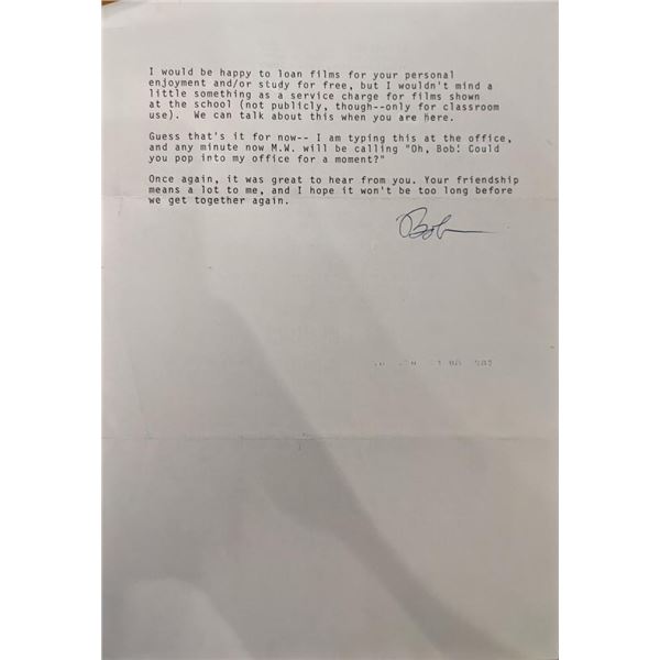 Robert Gitt Signed Letter