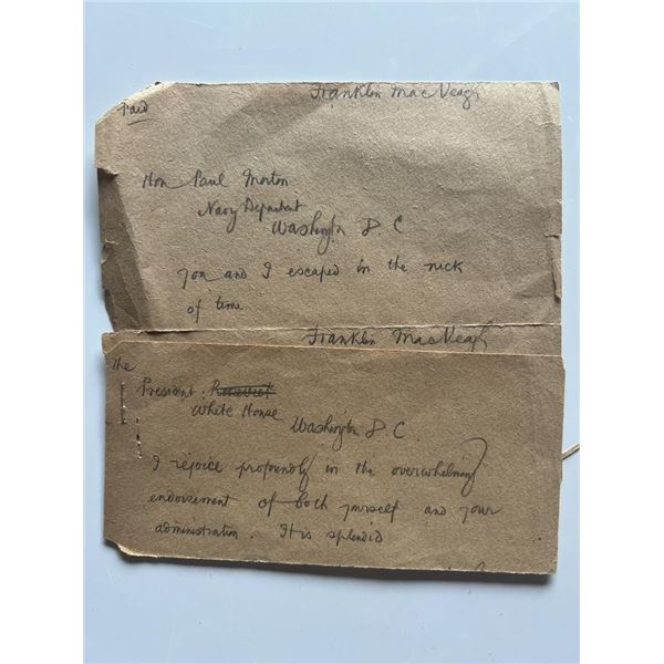 Franklin McVeagh signed note