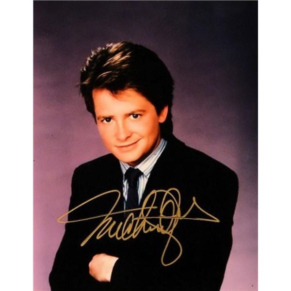 Michael J. Fox signed portrait photo