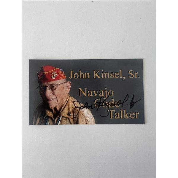 John Kinsel, Sr. signed business card