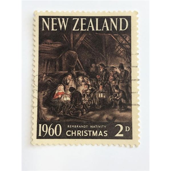 1960 New Zealand Rembrandt Christmas Stamp