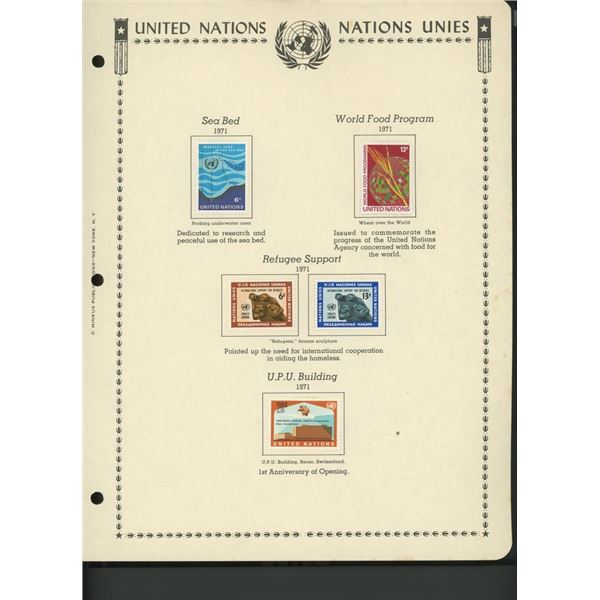 United Nations New York Stamps 1971