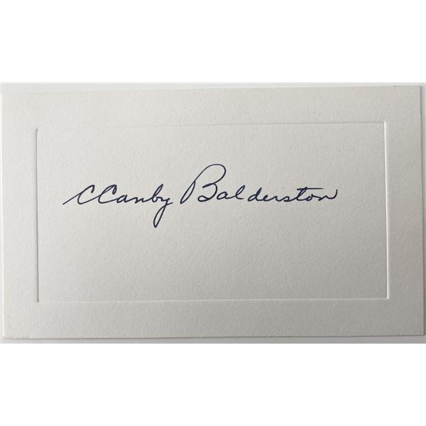 Former Vice Chair of the Federal Reserve C. Canby Balderston original signature