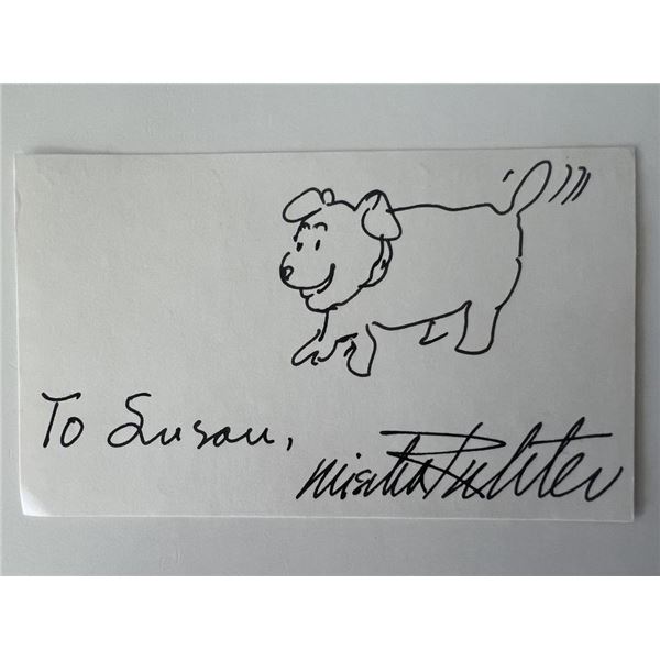 Cartoonist Mischa Richter signed hand drawn sketch