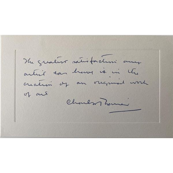 Painter Charles T. Coiner signed note