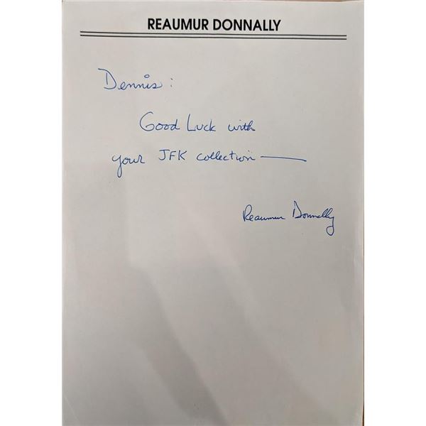 JFK's Altar Boy Signed Note